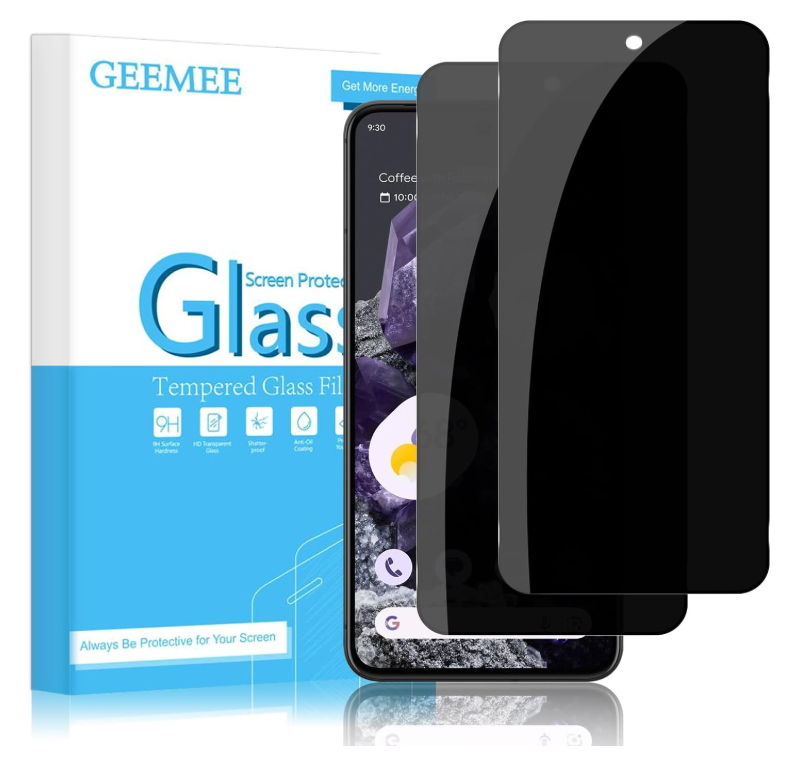GEEMEE Schutzglas Google Pixel 8 Sichtschutz (2 Stück)