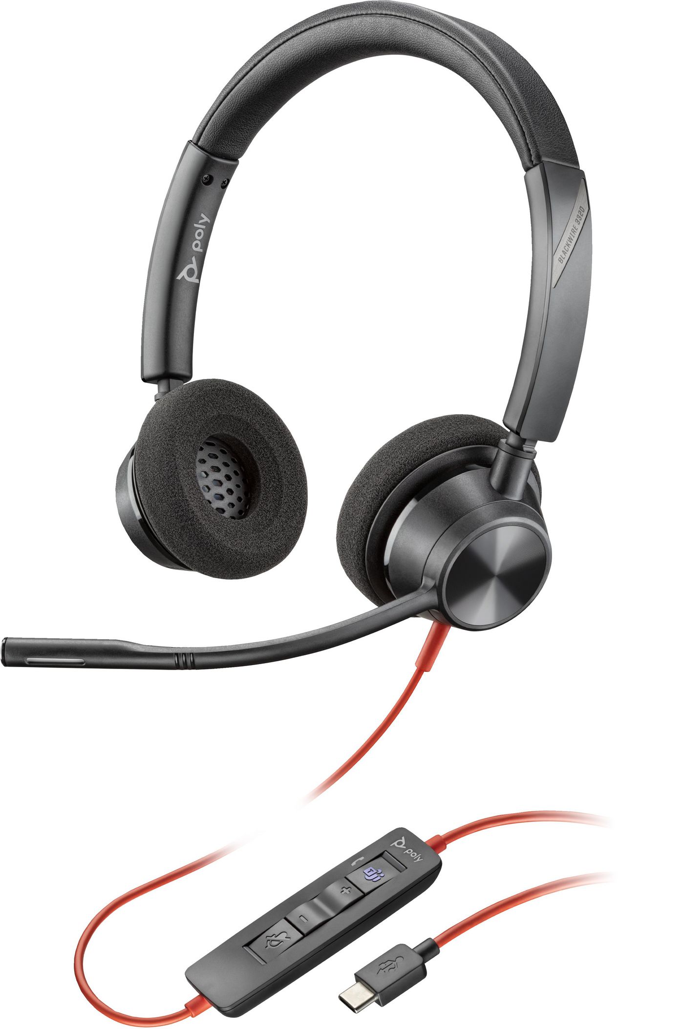 HP Poly Blackwire 3320 - Blackwire 3300 series - Headset - MS Teams zertifiziert - USB-C/A