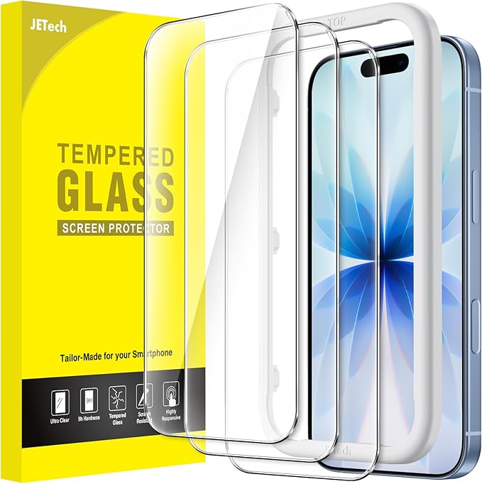 JETech Schutzfolie für Apple iPhone 17, Gehärtete Glas Displayschutz (3 Stück)