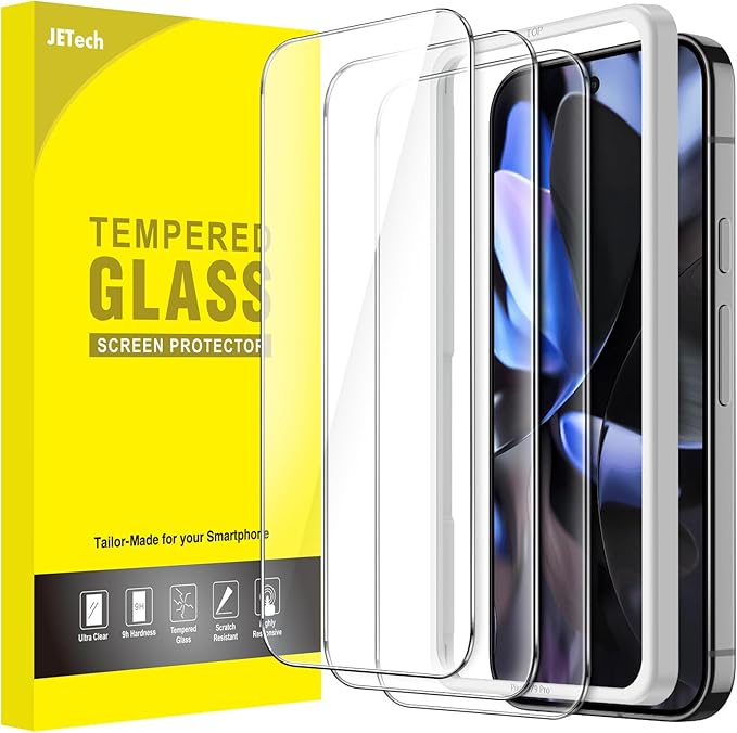 JETech Schutzfolie für Google Pixel 9 / Pixel 10, Gehärtete Glas Displayschutz (3 Stück)